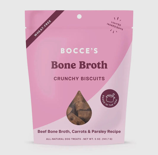 Bocce's Bakery Bone Broth Biscuit Dog Treats Bag